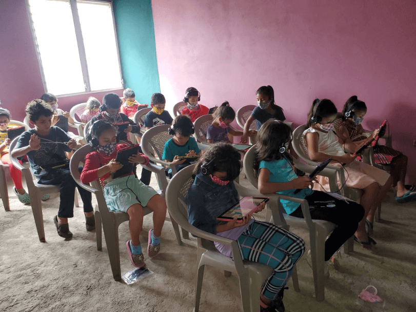 Children taking part in a partner organization program