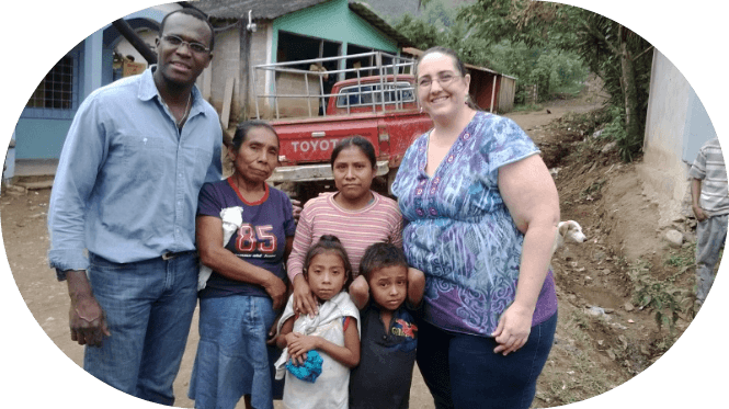 Gerson and Amy Ruiz visiting a family in Honduras